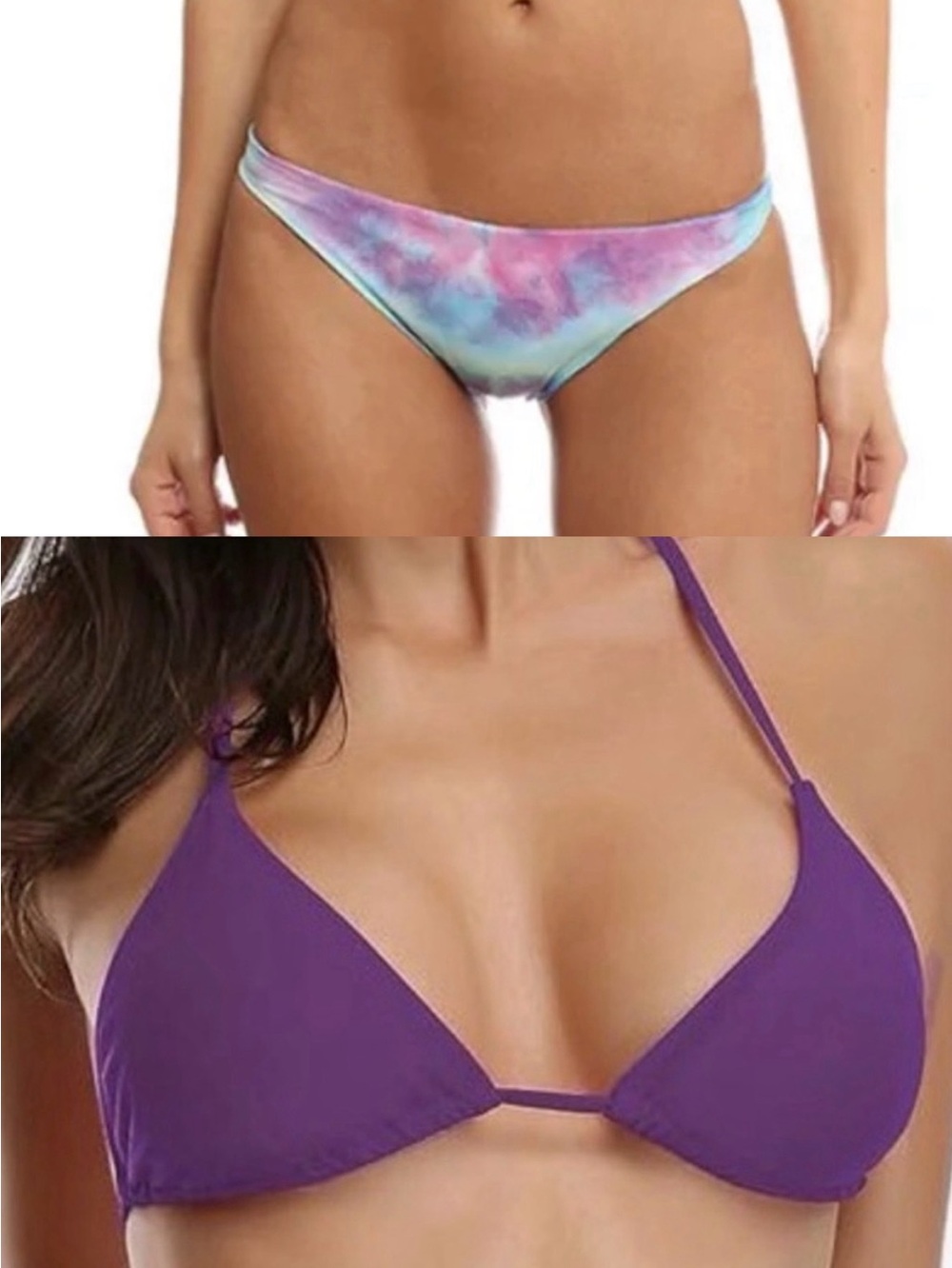 EUC- Wildfox Tie Dye Cheeky Bikini Bottom w/FREE NWOT Shekini Triangle Top
